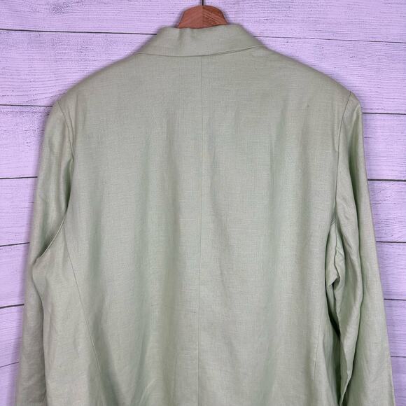 Bagatelle Womens size 22W VTG Linen Blazer Button Front Green Jacket New - Picture 8 of 8